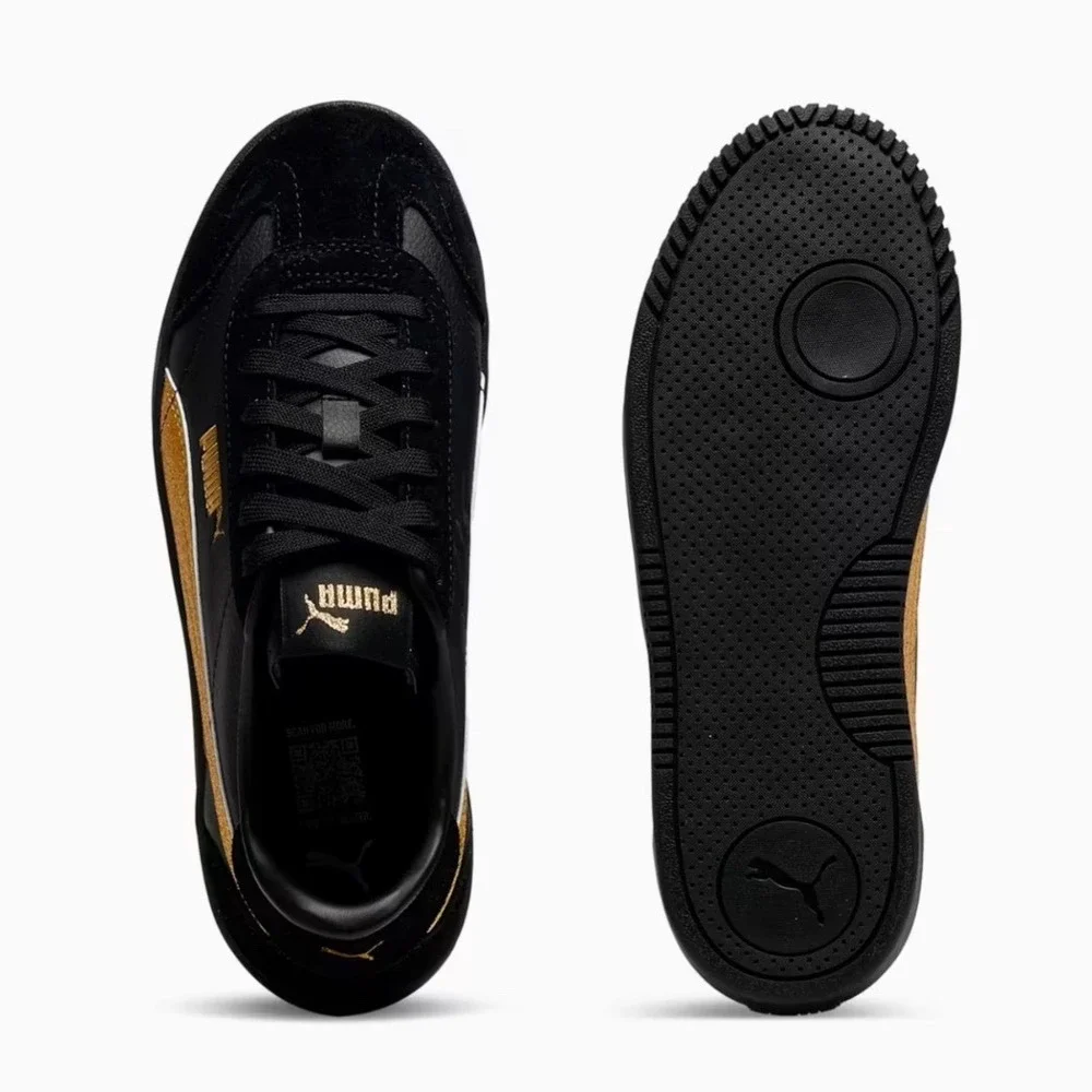 Puma Club 5v5 Sparkle Womens Sneakers Shoes Black Gold Glitter 406706 01 Size 10